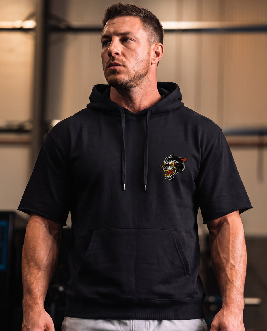 Wild Cat Pump Cut Hoodie - Black - front view on model
