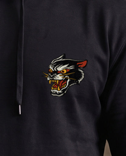 Wild Cat Pump Cut Hoodie - Black - front view on model
