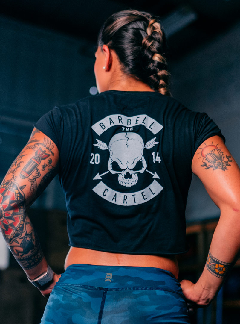 Skull & Arrow Crop T-Shirt - Black