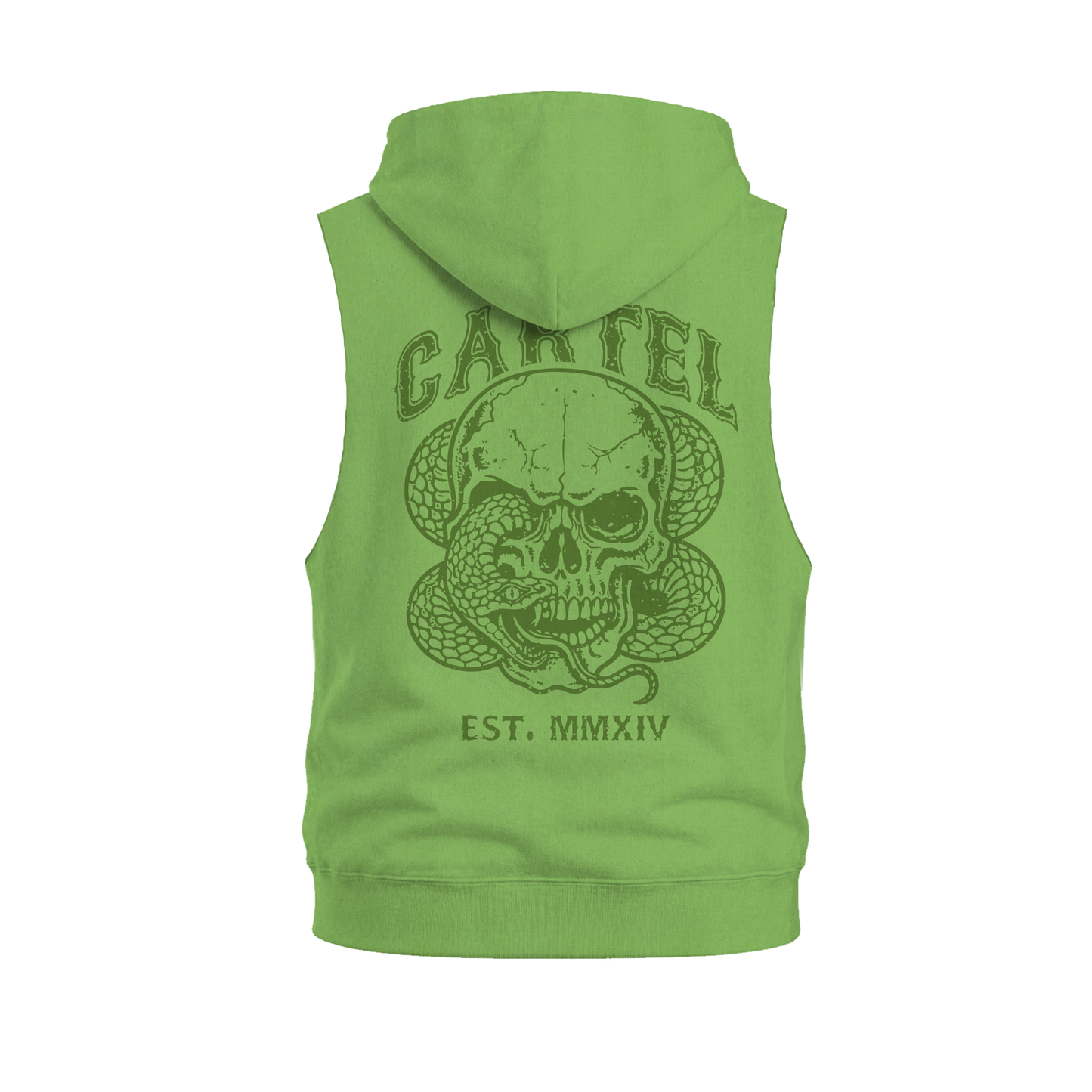 Cold Strike Raw Cut Sleeveless Hoodie - Limewash