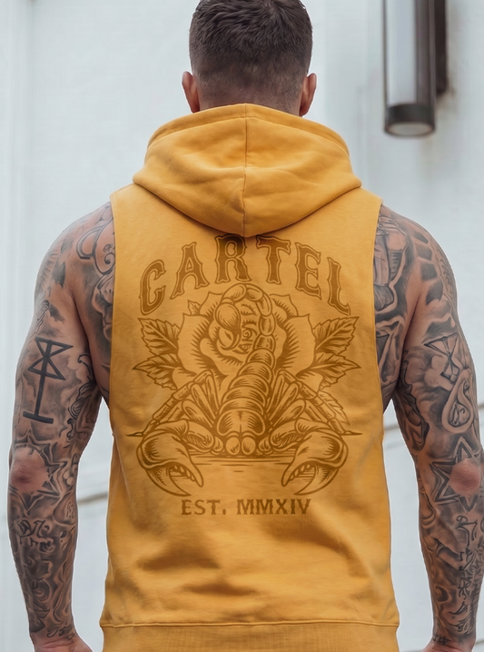 Death Grip Raw Cut Sleeveless Hoodie - Sundown