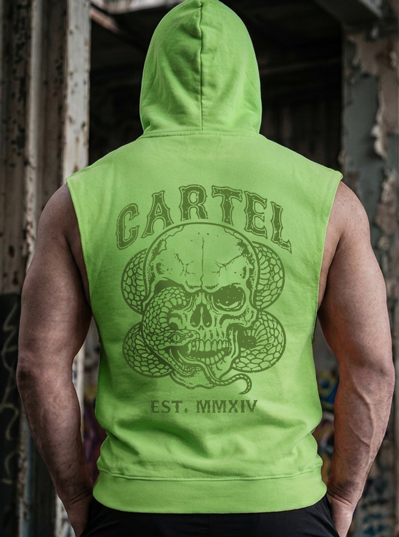 Cold Strike Raw Cut Sleeveless Hoodie - Limewash