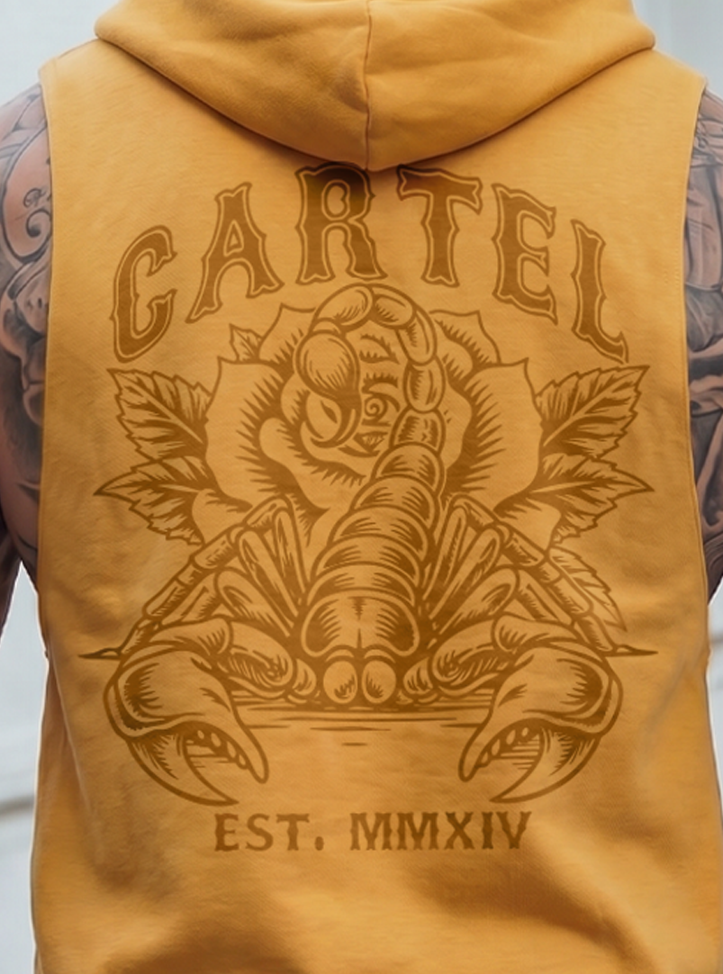 Death Grip Raw Cut Sleeveless Hoodie - Sundown