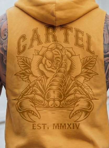 Death Grip Raw Cut Sleeveless Hoodie - Sundown