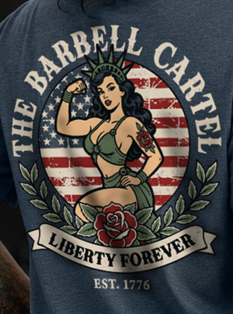 Lady Liberty Hand Cut Crop - Heather Navy (Limited Edition)