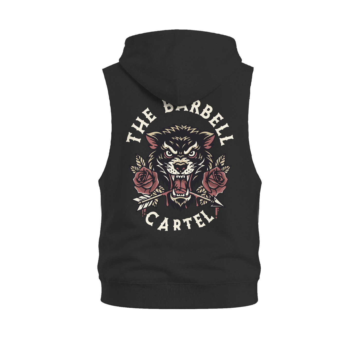 Broken Arrow 2.0 Raw Cut Sleeveless Hoodie - Black