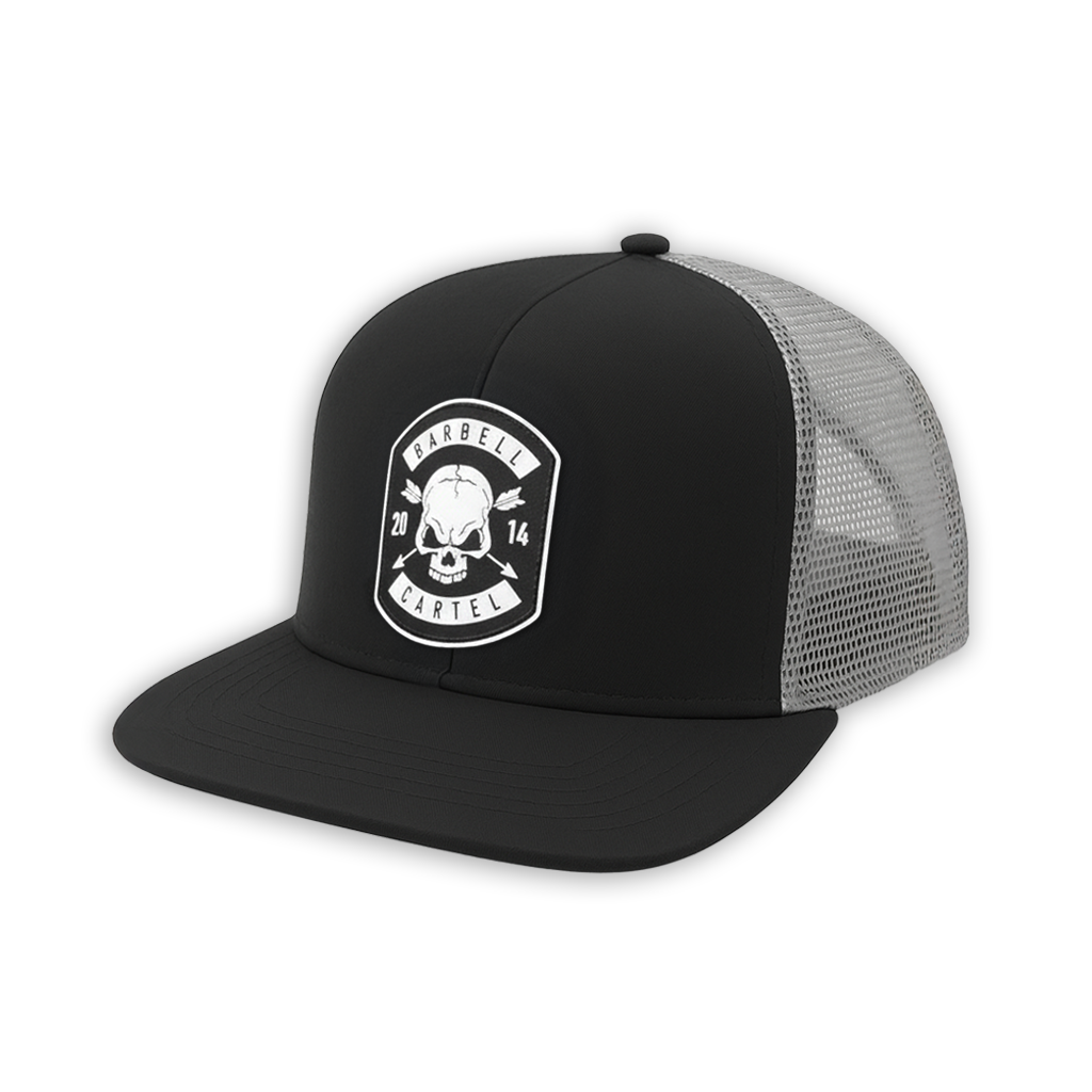 Skull & Arrow Patch Snap Back / Flat Brim - Black