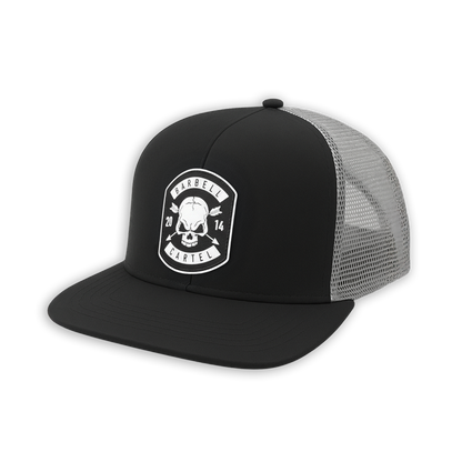 Skull & Arrow Patch Snap Back / Flat Brim - Black