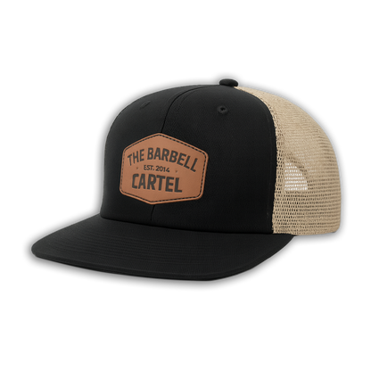 Classic Logo Leather Patch Snap Back / Flat Brim - Black