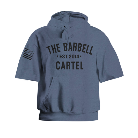 Classic Logo Pump Cut Hoodie - Denim