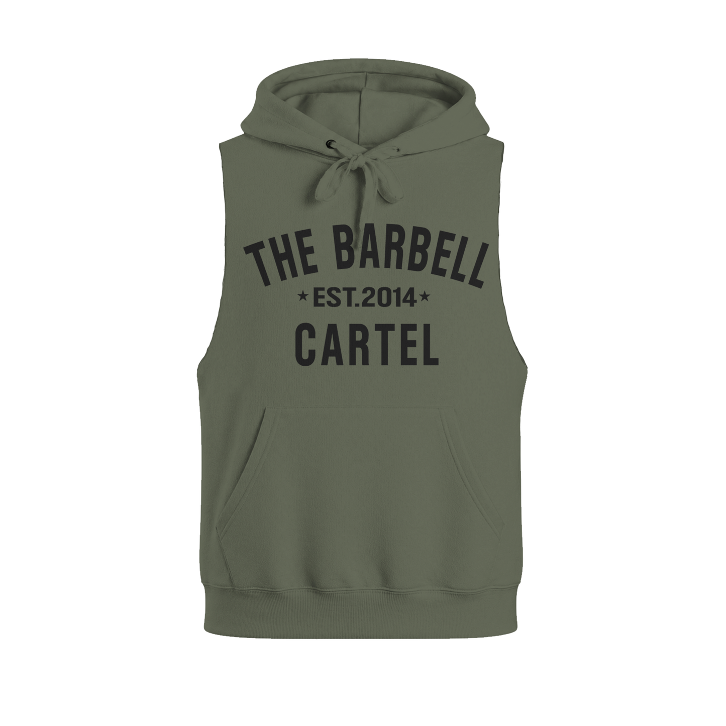 Classic Logo Raw Cut Sleeveless Hoodie - Fern Green
