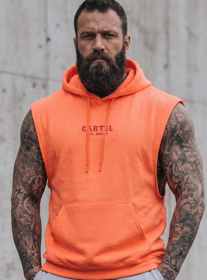 Dead Bloom Raw Cut Sleeveless Hoodie - Blaze