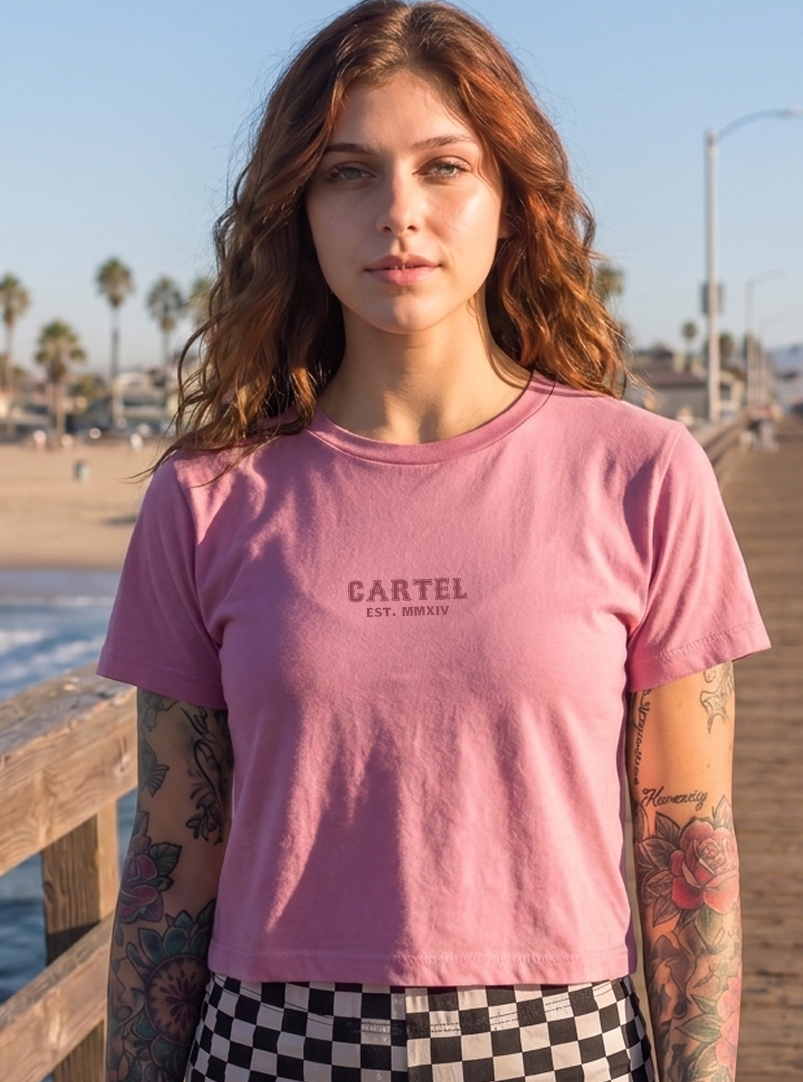 Dead Bloom Hand Cut Crop - Dusty Rose