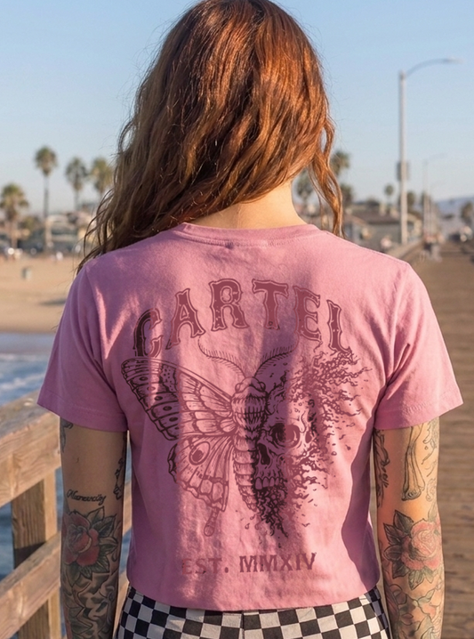 Dead Bloom Hand Cut Crop - Dusty Rose