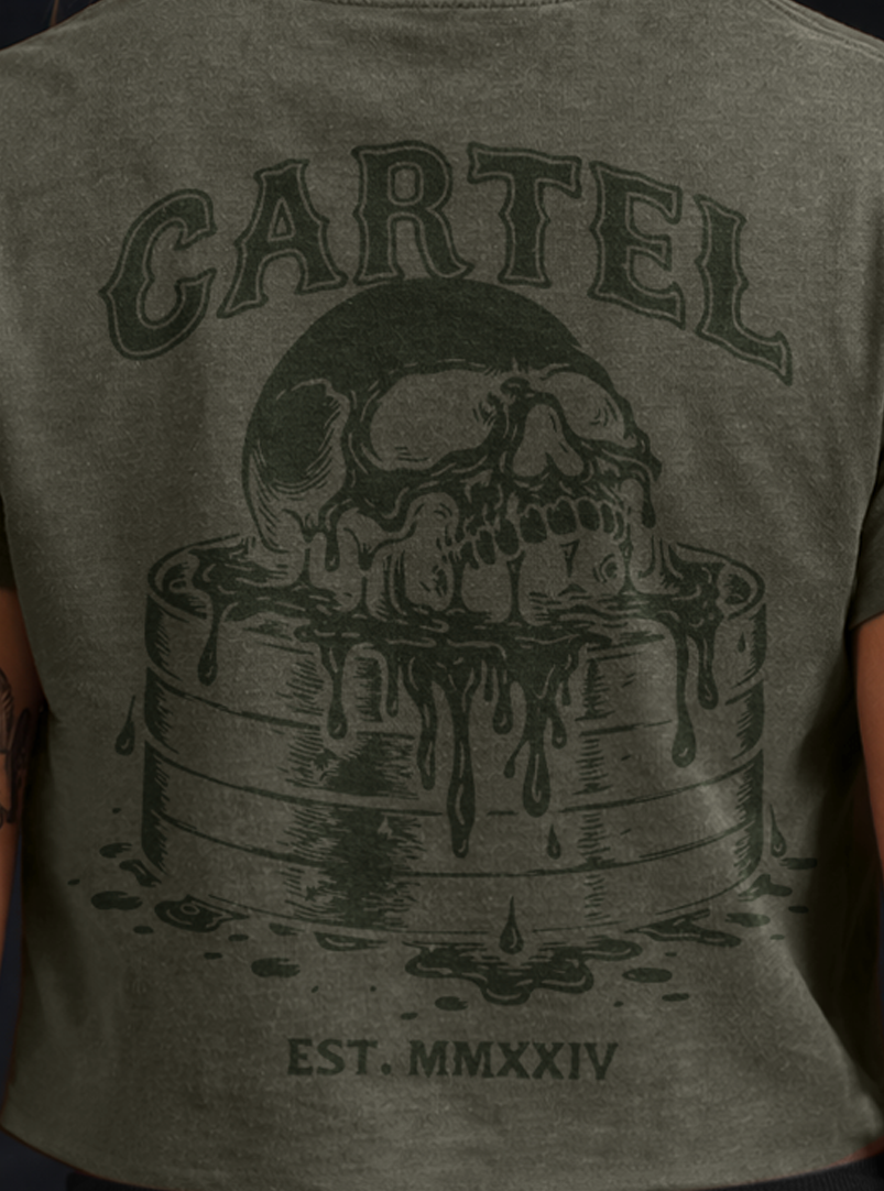 Deadlifted Hand Cut Crop - Weathered Army