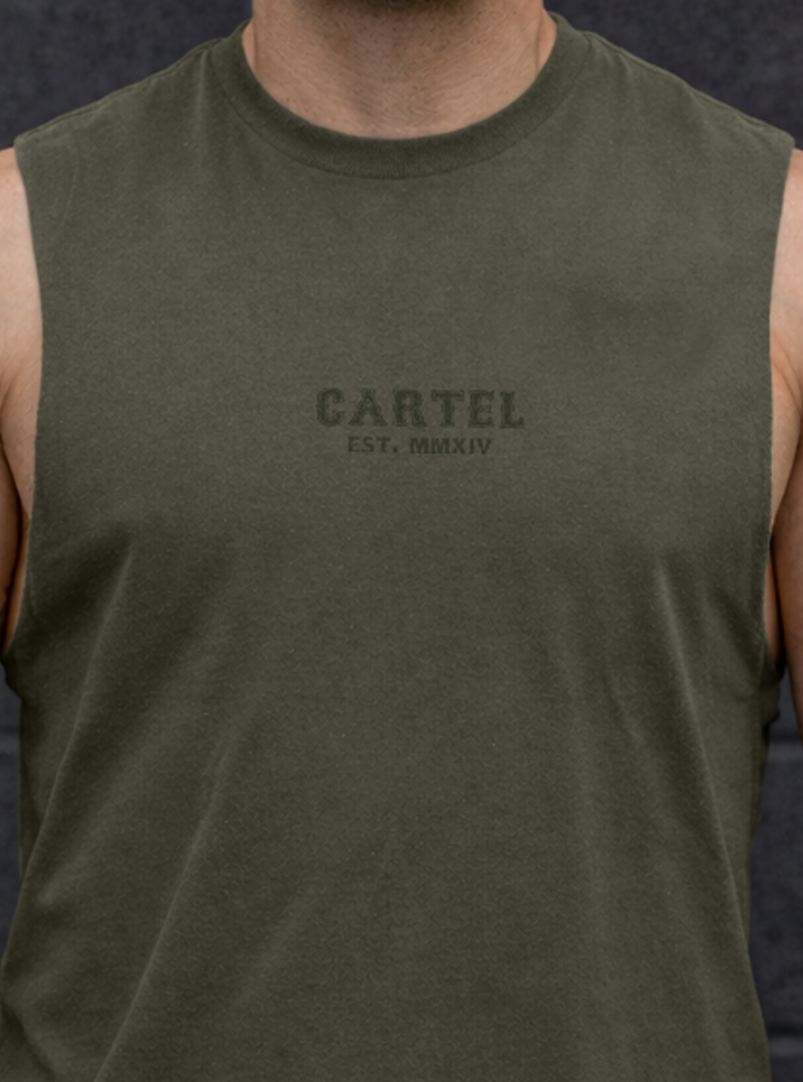 Deadlifted Cut-Off Tank - Weathered Army
