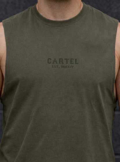 Deadlifted Cut-Off Tank - Weathered Army