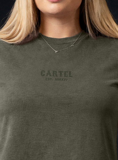 Deadlifted Hand Cut Crop - Weathered Army