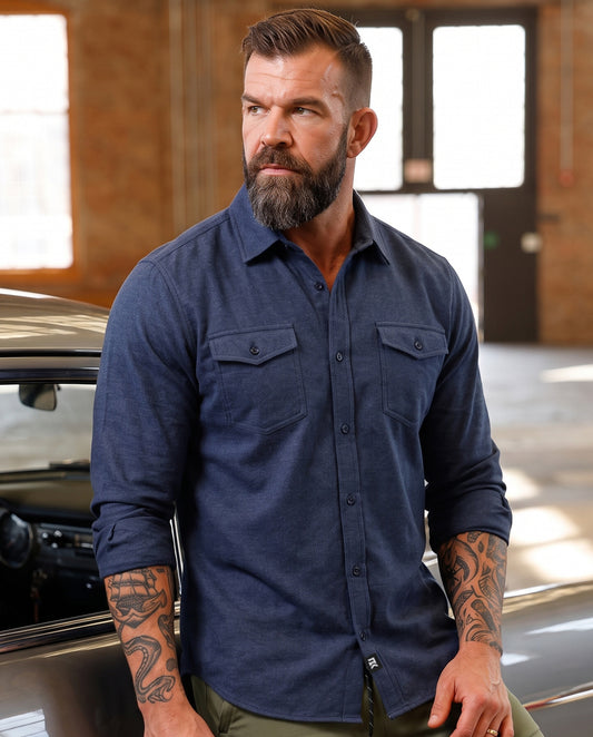 Men's Forester Flannel - Navy Heather