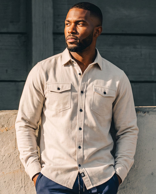 Men's Forester Flannel - Ivory Heather