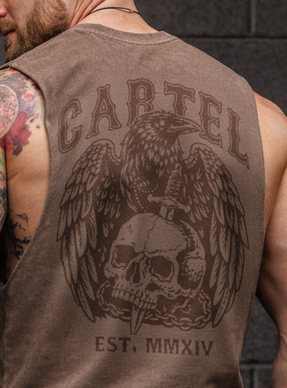 Fly or Die Cut-Off Tank - Faded Clay
