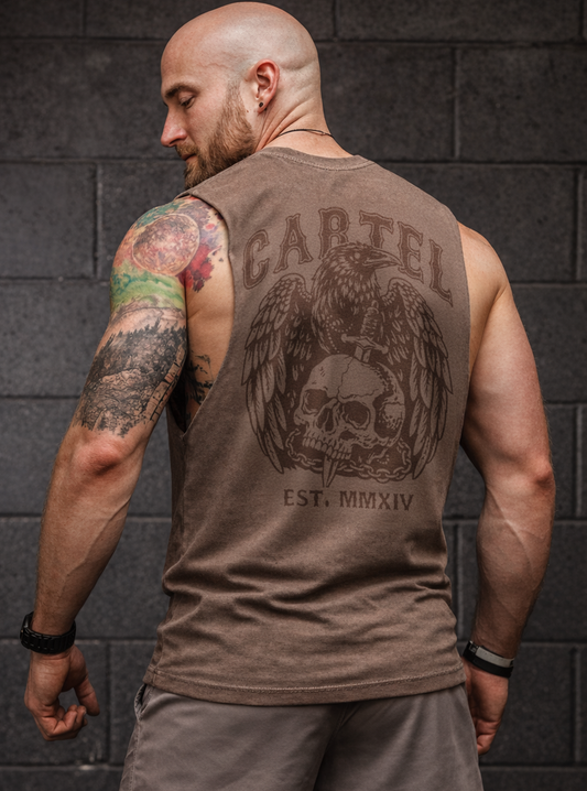 Fly or Die Cut-Off Tank - Faded Clay