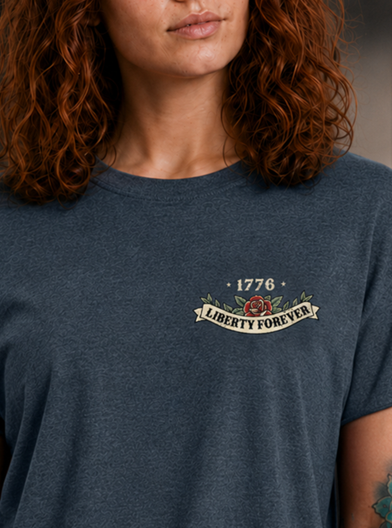 Lady Liberty Hand Cut Crop - Heather Navy (Limited Edition)