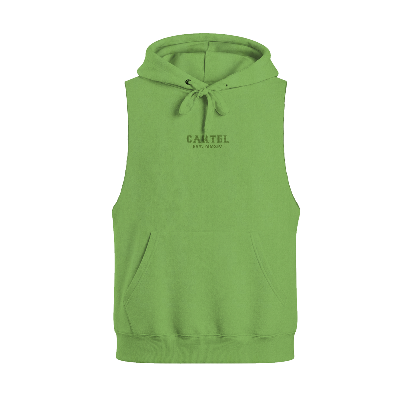 Cold Strike Raw Cut Sleeveless Hoodie - Limewash