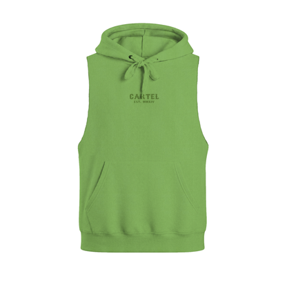 Cold Strike Raw Cut Sleeveless Hoodie - Limewash