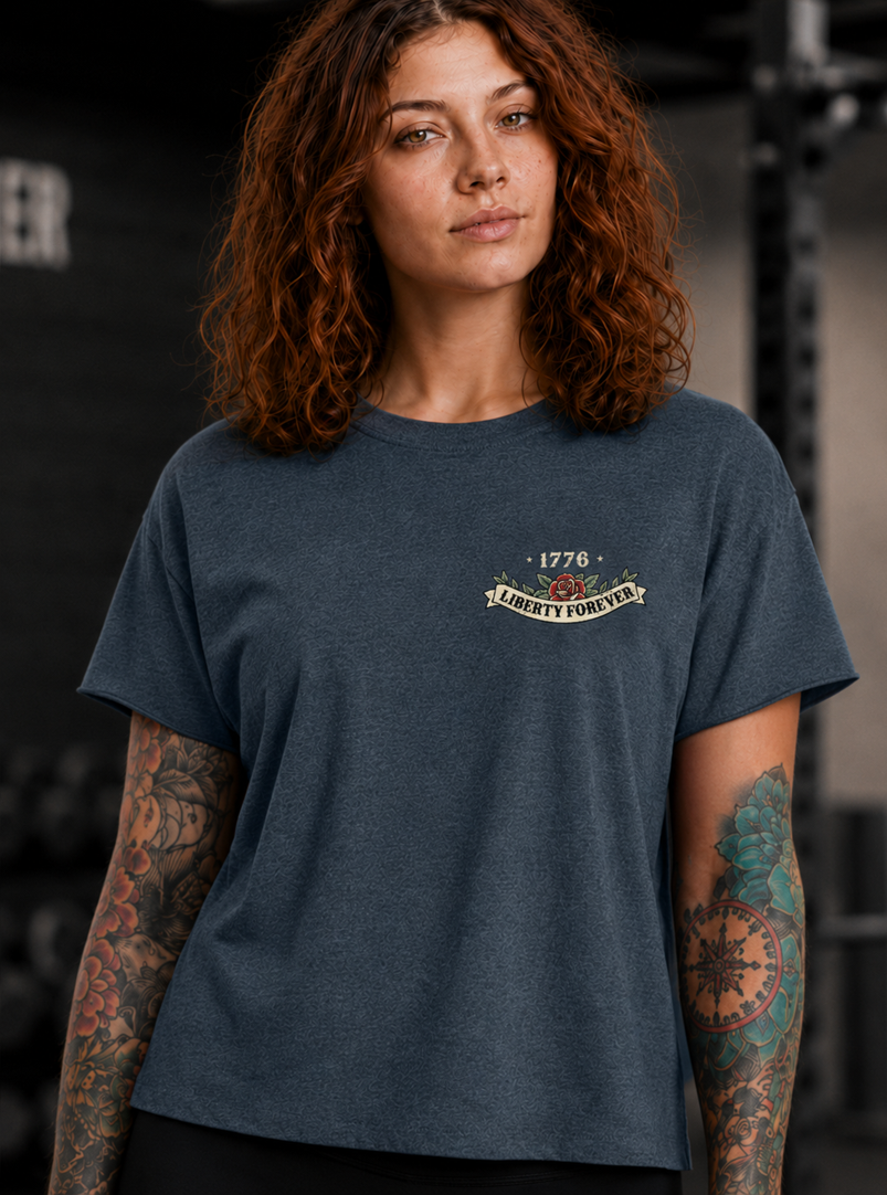 Lady Liberty Hand Cut Crop - Heather Navy (Limited Edition)