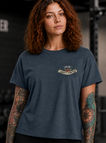 Lady Liberty Hand Cut Crop - Heather Navy (Limited Edition)