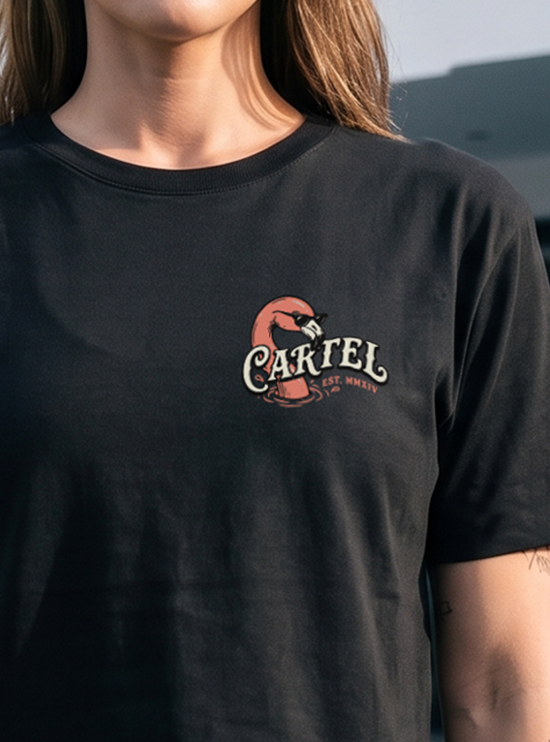 Poolside Paradise Hand Cut Crop - Black