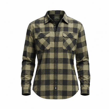 Women's Forester Flannel - Olive/Black Buffalo Plaid