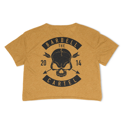 Skull & Arrow Crop T-Shirt - Antique gold
