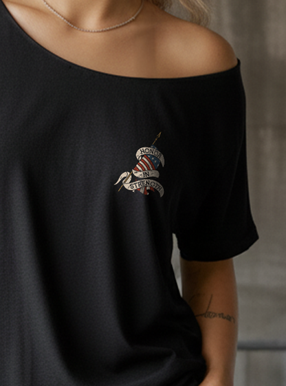 Honor in Strength Street Cut T-Shirt - Black
