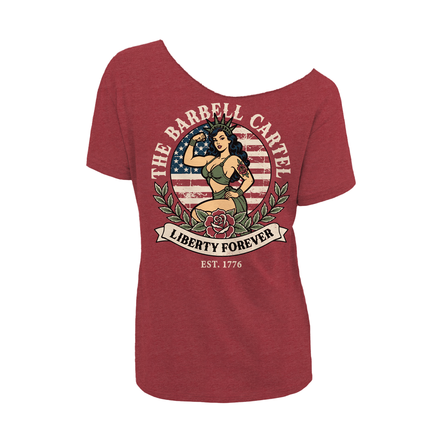 Lady Liberty Street Cut T-Shirt - Cardinal (Limited edition)