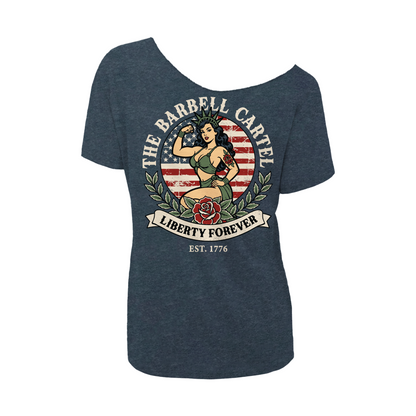 Lady Liberty Street Cut T-Shirt - Heather Navy (Limited edition)