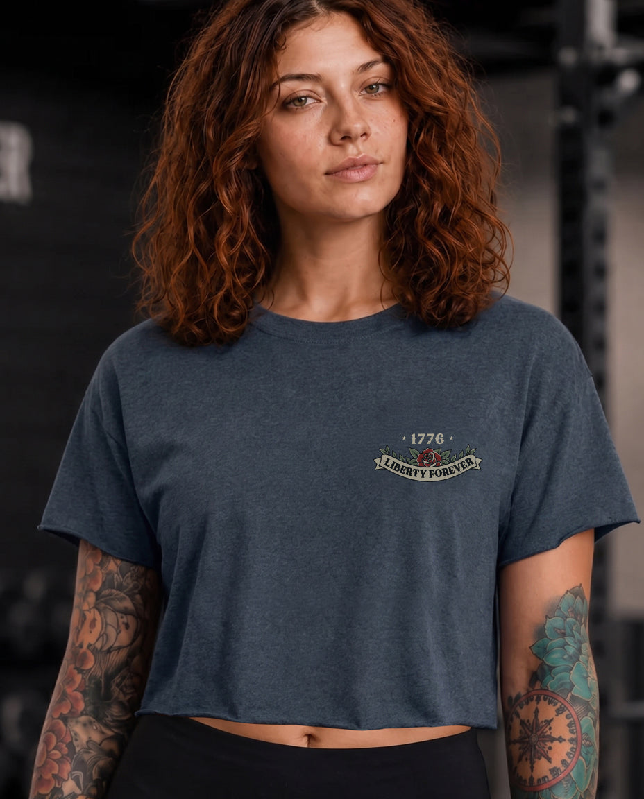 Lady Liberty Hand Cut Crop - Heather Navy (Limited Edition)