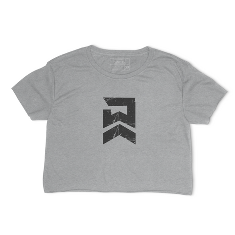 Badge of Honor Crop T-Shirt - Grey