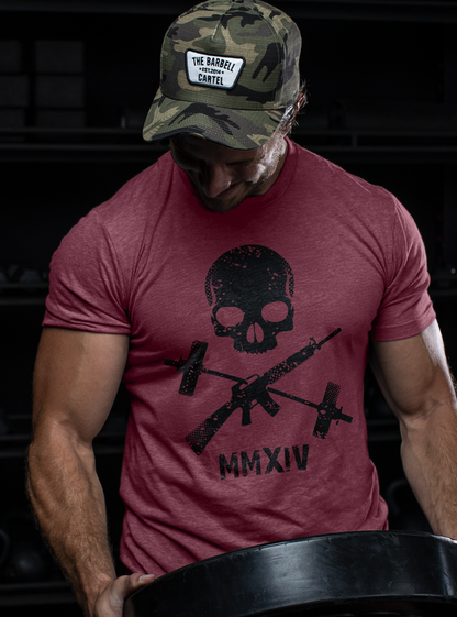 Hot Crossed Guns T-Shirt - Heather Maroon (Limited Edition)