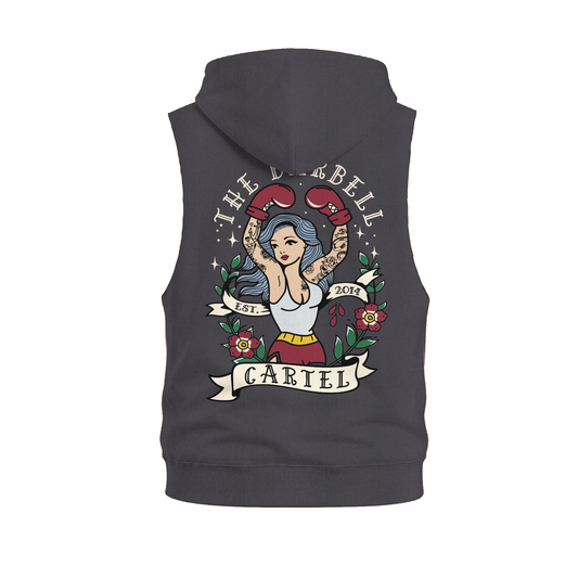 Million Dollar Baby Raw Cut Sleeveless Hoodie - Graphite