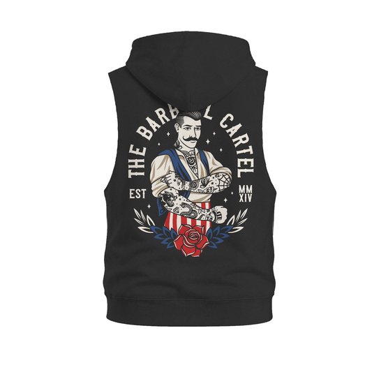 Propaganda Raw Cut Sleeveless Hoodie - Black