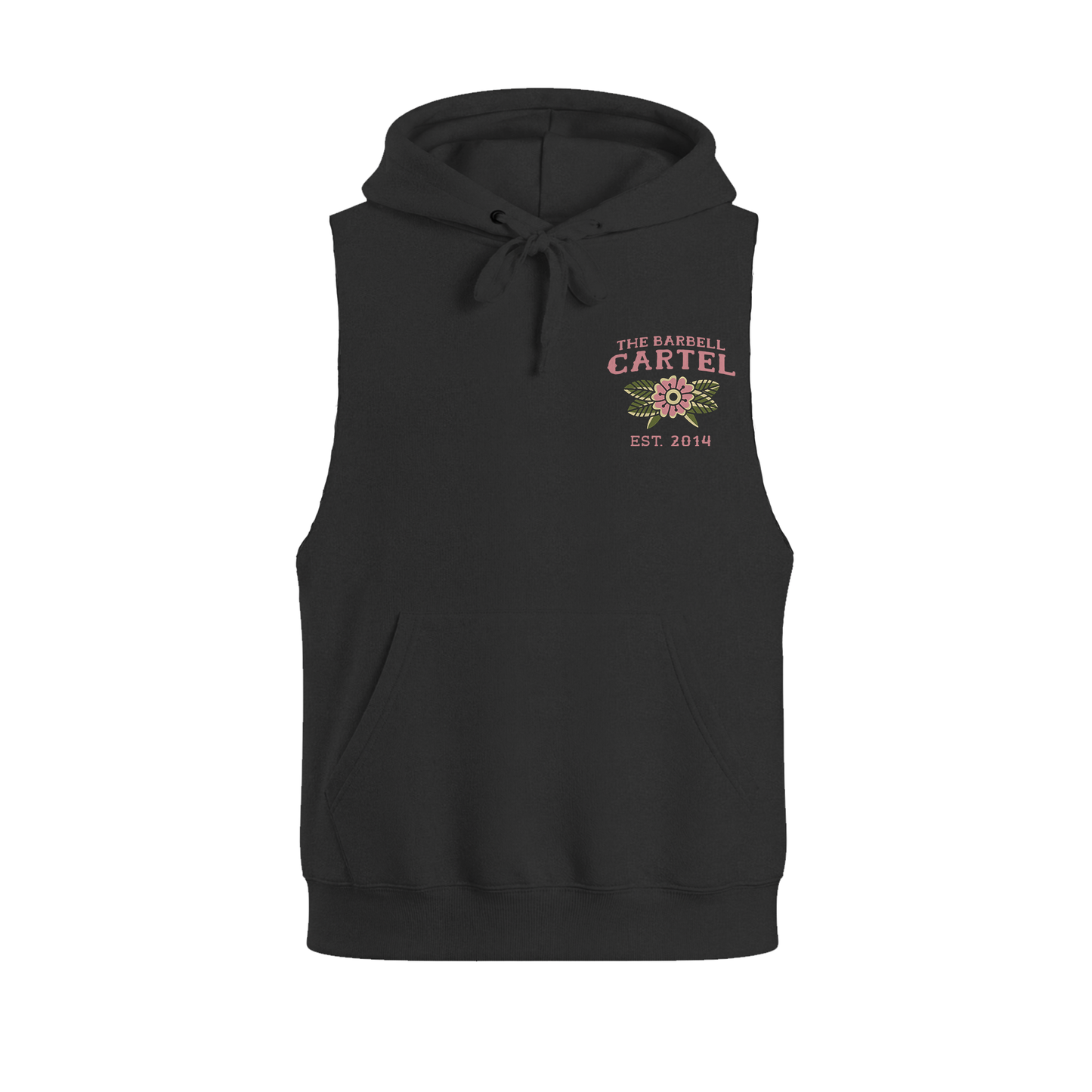 Raven Raw Cut Sleeveless Hoodie - Black