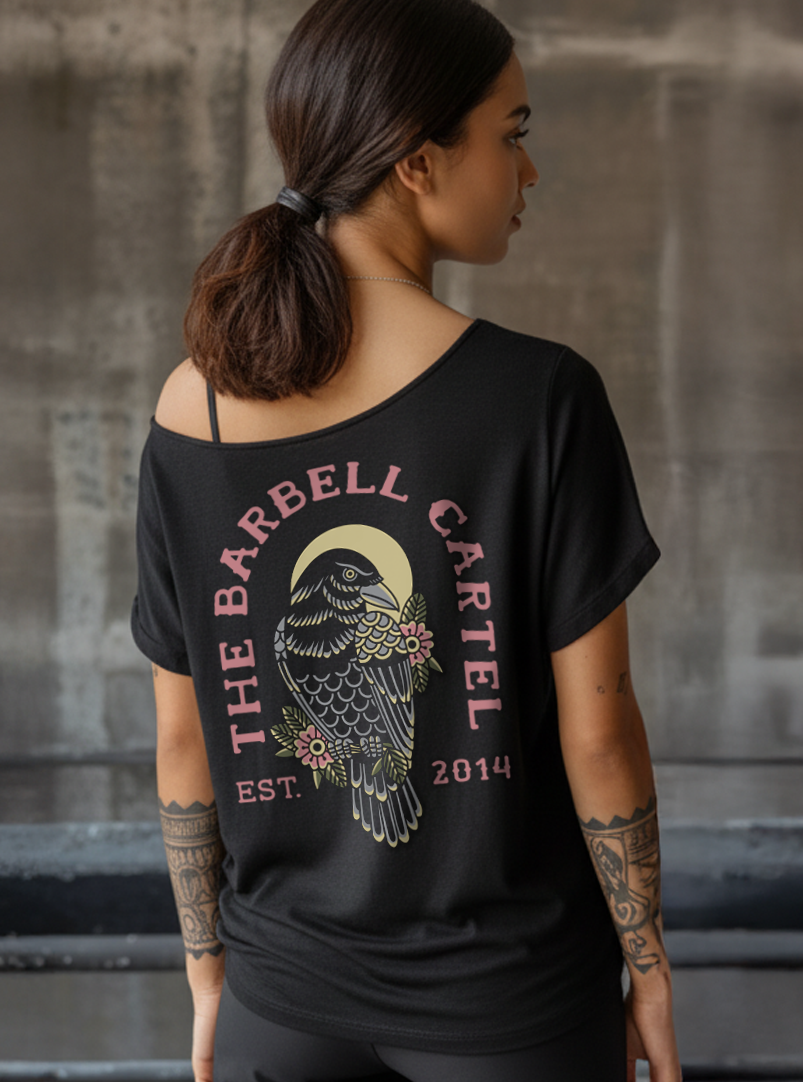 Raven Street Cut T-Shirt - Black