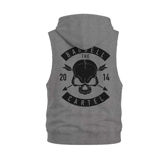 Skull & Arrow Raw Cut Sleeveless Hoodie - Oxford