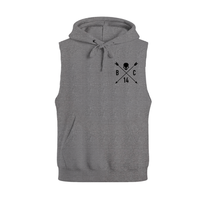 Skull & Arrow Raw Cut Sleeveless Hoodie - Oxford