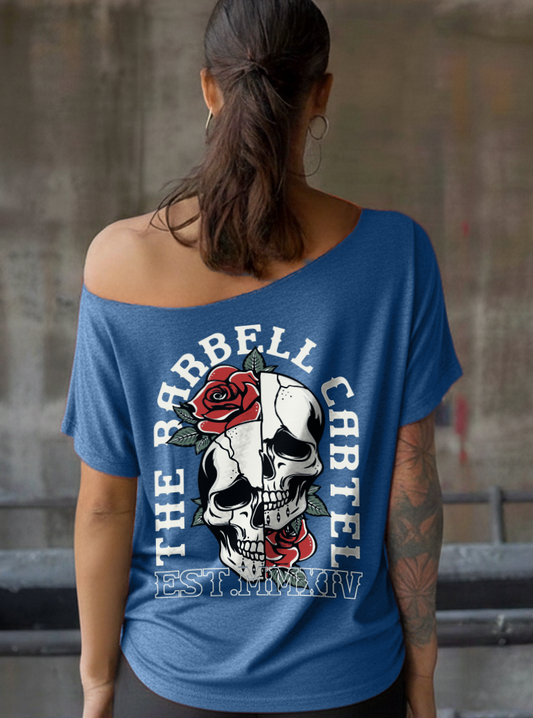Split Skull Street Cut T-Shirt - Cool Heather Blue