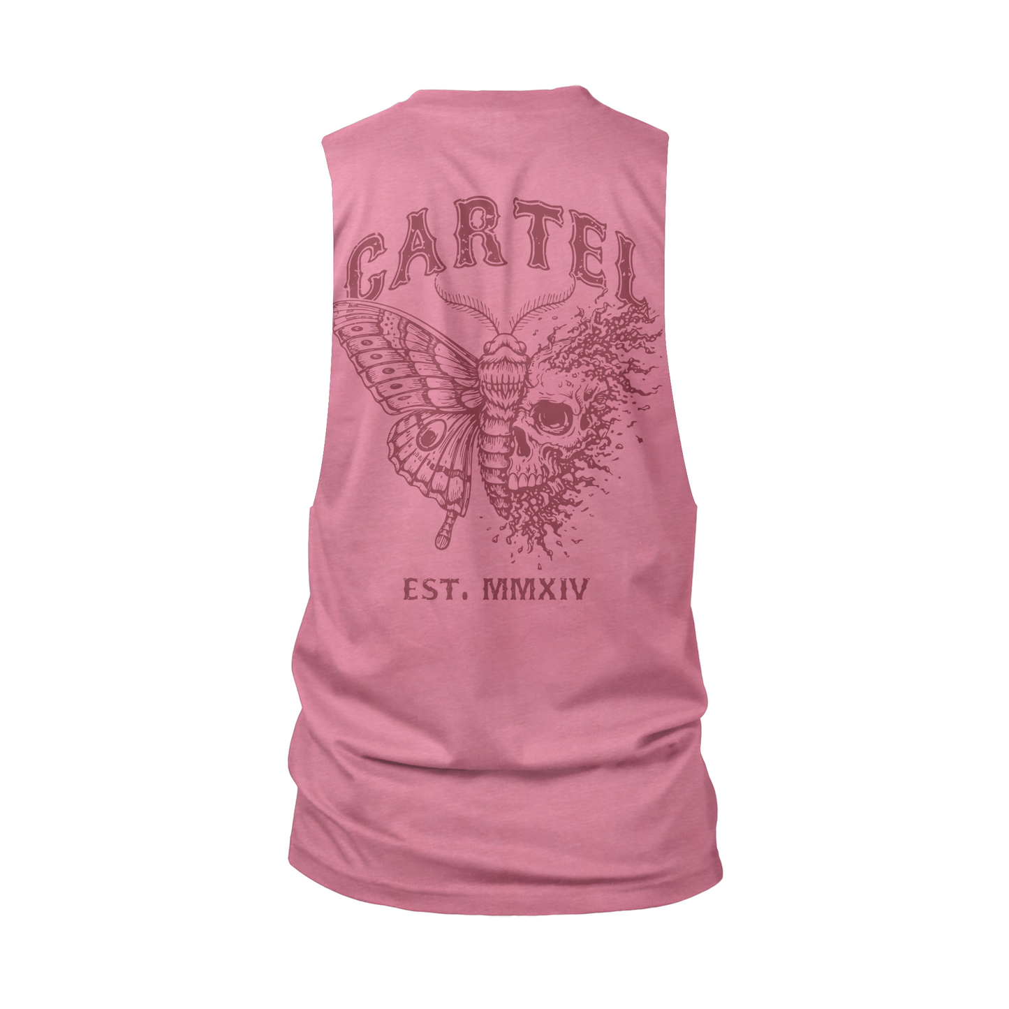 Dead Bloom Cut-Off Tank - Dusty Rose