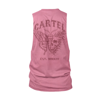 Dead Bloom Cut-Off Tank - Dusty Rose