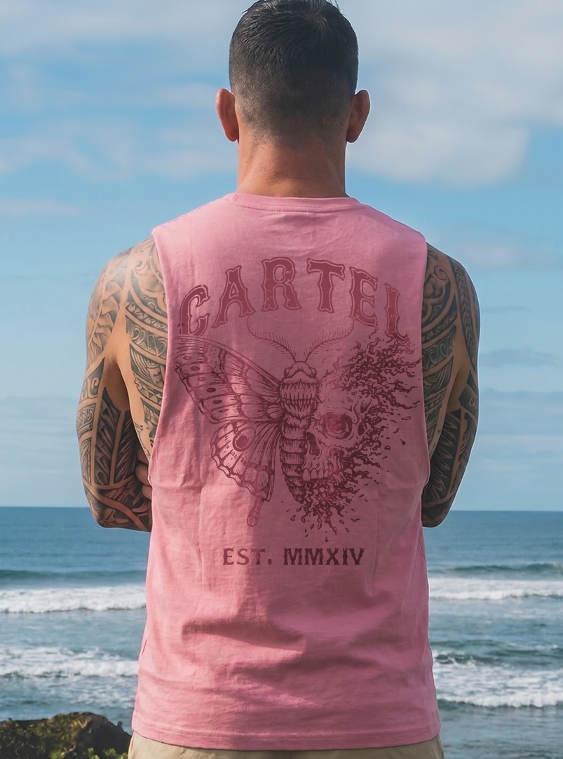 Dead Bloom Cut-Off Tank - Dusty Rose